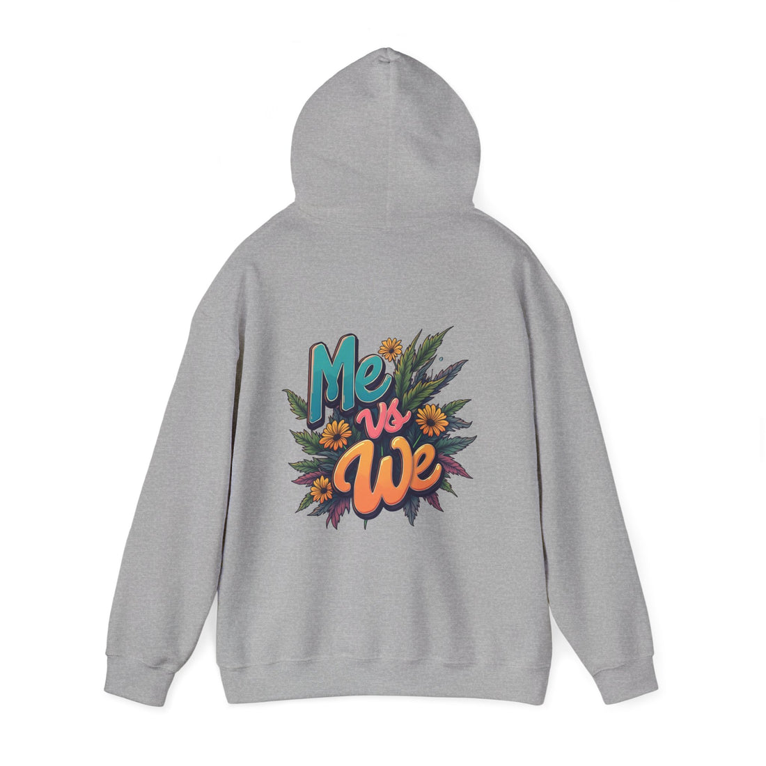 'Me vs We' Floral Hoodie Retro Sunflower Unity Hooded Sweatshirt