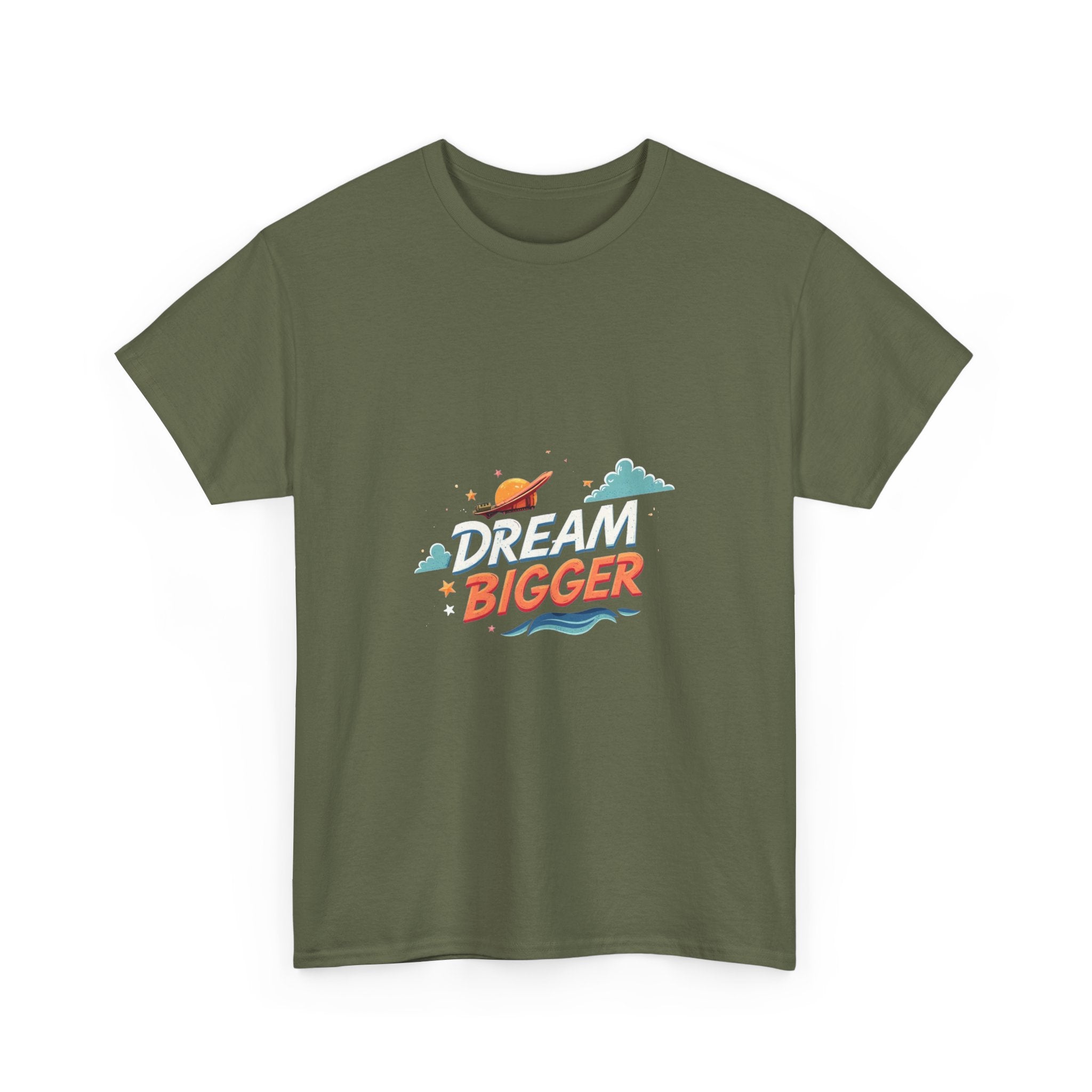 'Dream Bigger' Retro Space Graphic Inspirational T-Shirt