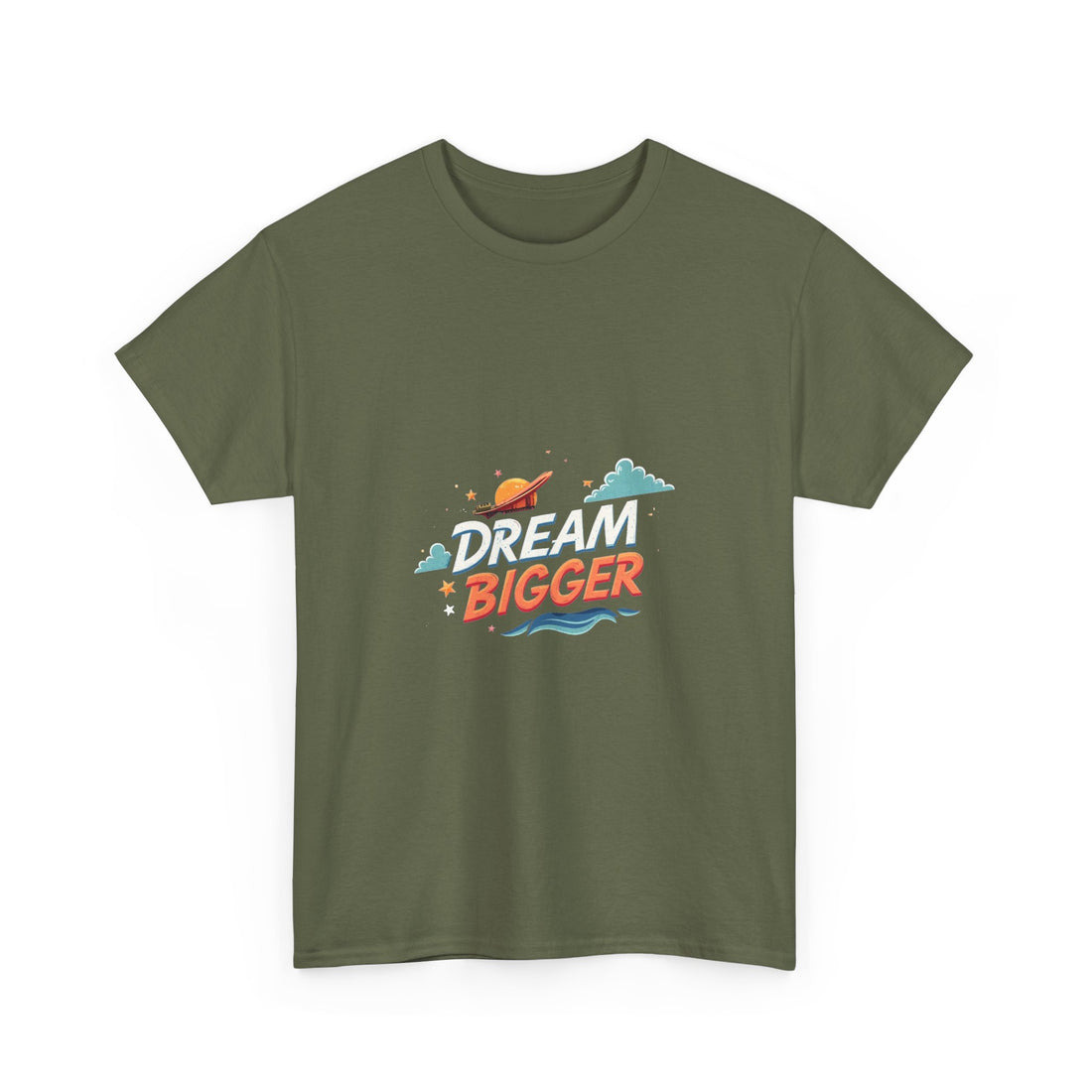 'Dream Bigger' Retro Space Graphic Inspirational T-Shirt