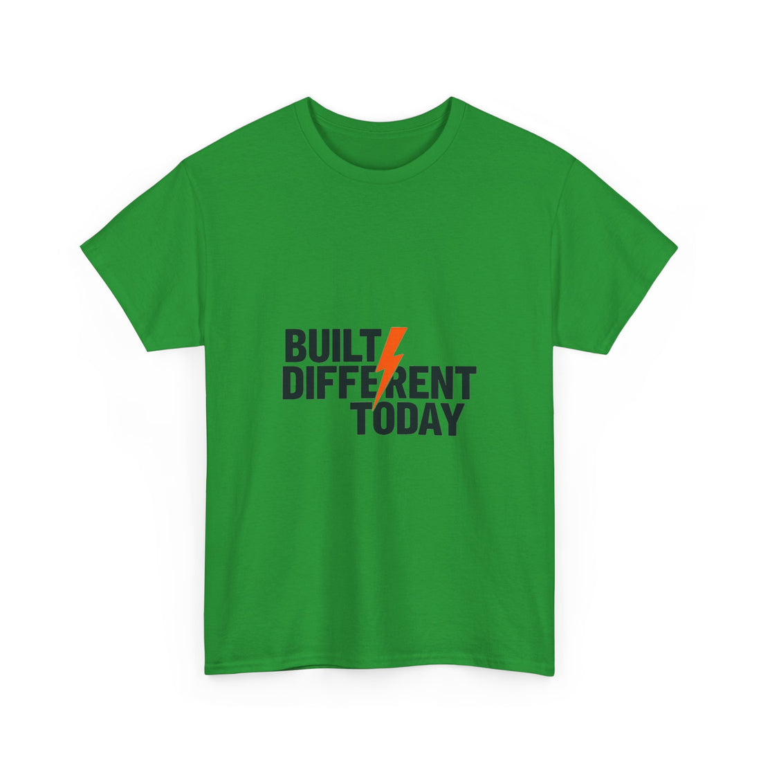 'Built Different Today' Motivational Graphic T‑Shirt with Lightning Bolt