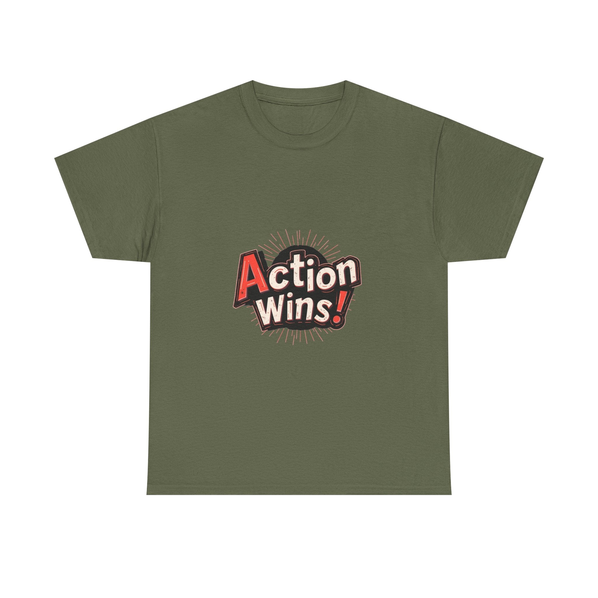 'Action Wins!' Vintage Bold Motivational T-Shirt