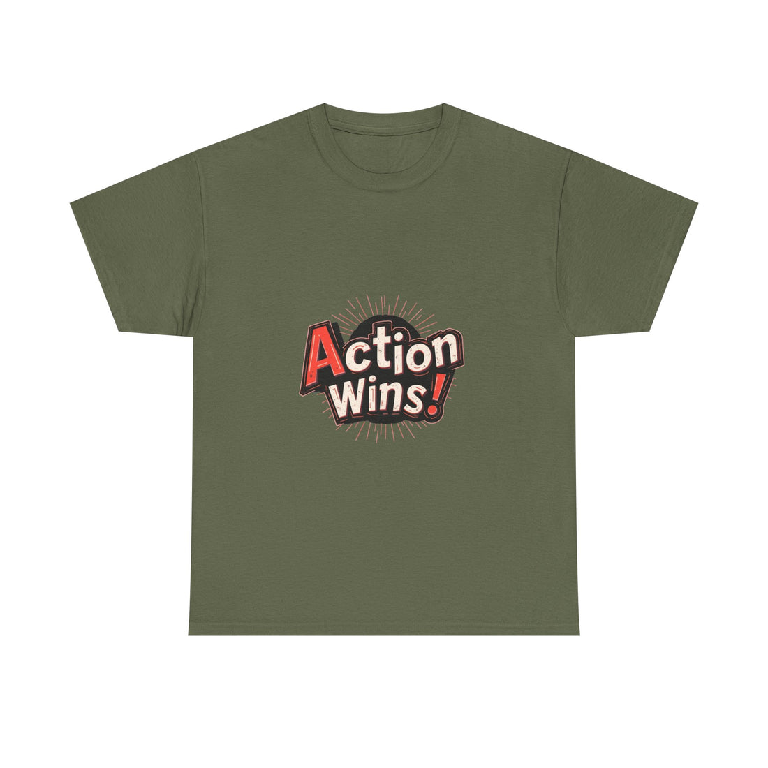 'Action Wins!' Vintage Bold Motivational T-Shirt