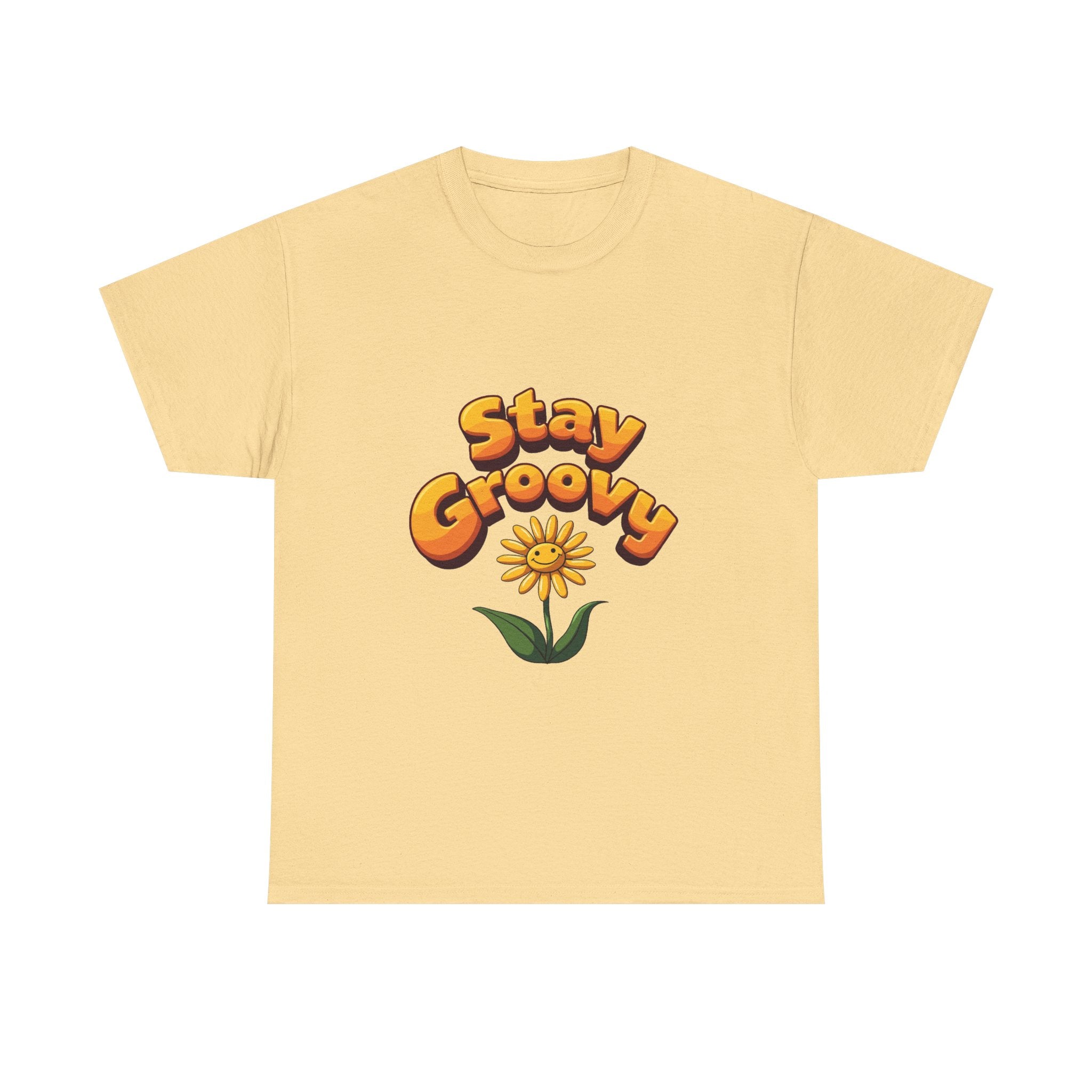 'Stay Groovy' Retro Flower Graphic T-Shirt