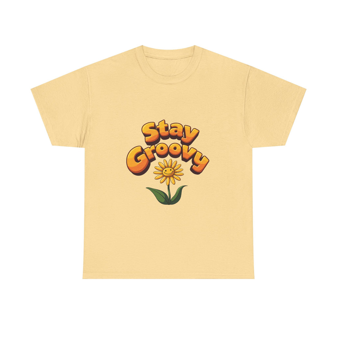 'Stay Groovy' Retro Flower Graphic T-Shirt