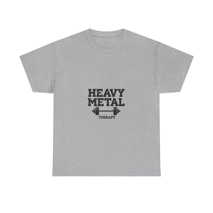 'Heavy Metal Therapy' Funny Weightlifting Gym T-Shirt