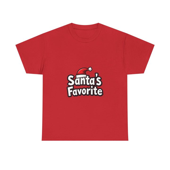 'Santa's Favorite' Christmas T-Shirt with Santa Hat
