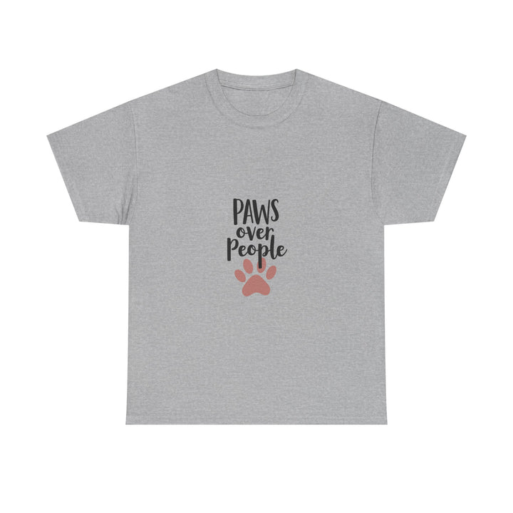 'Paws Over People' Cute Paw Print Pet Lover T-Shirt