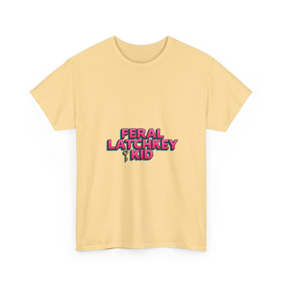 'Feral Latchkey Kid' Retro Neon Graphic T-Shirt
