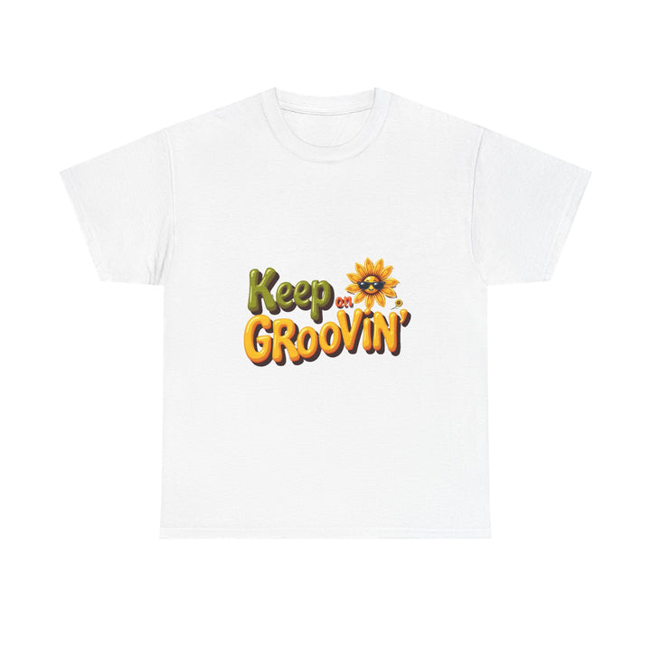 'Keep on Groovin' Retro Sunflower Graphic T-Shirt
