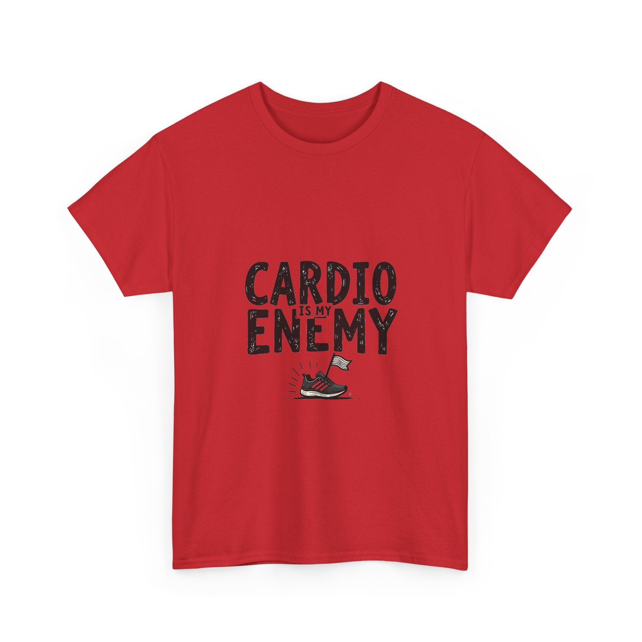 'Cardio Is My Enemy' Funny Fitness T-Shirt for Gym Lovers
