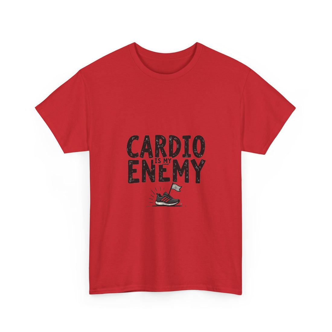 'Cardio Is My Enemy' Funny Fitness T-Shirt for Gym Lovers