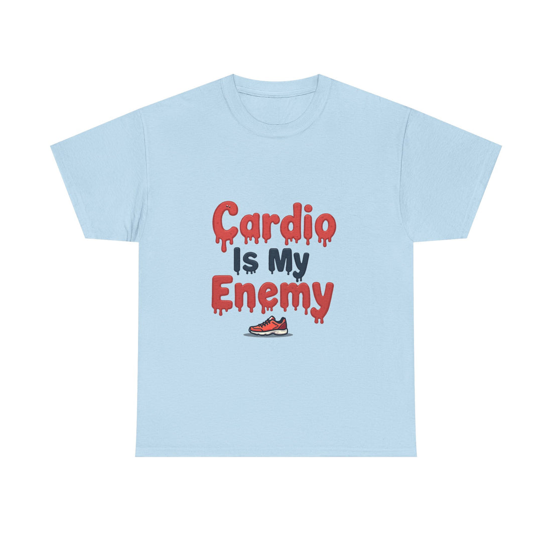 'Cardio Is My Enemy' Funny Gym Workout T-Shirt for Fitness Haters