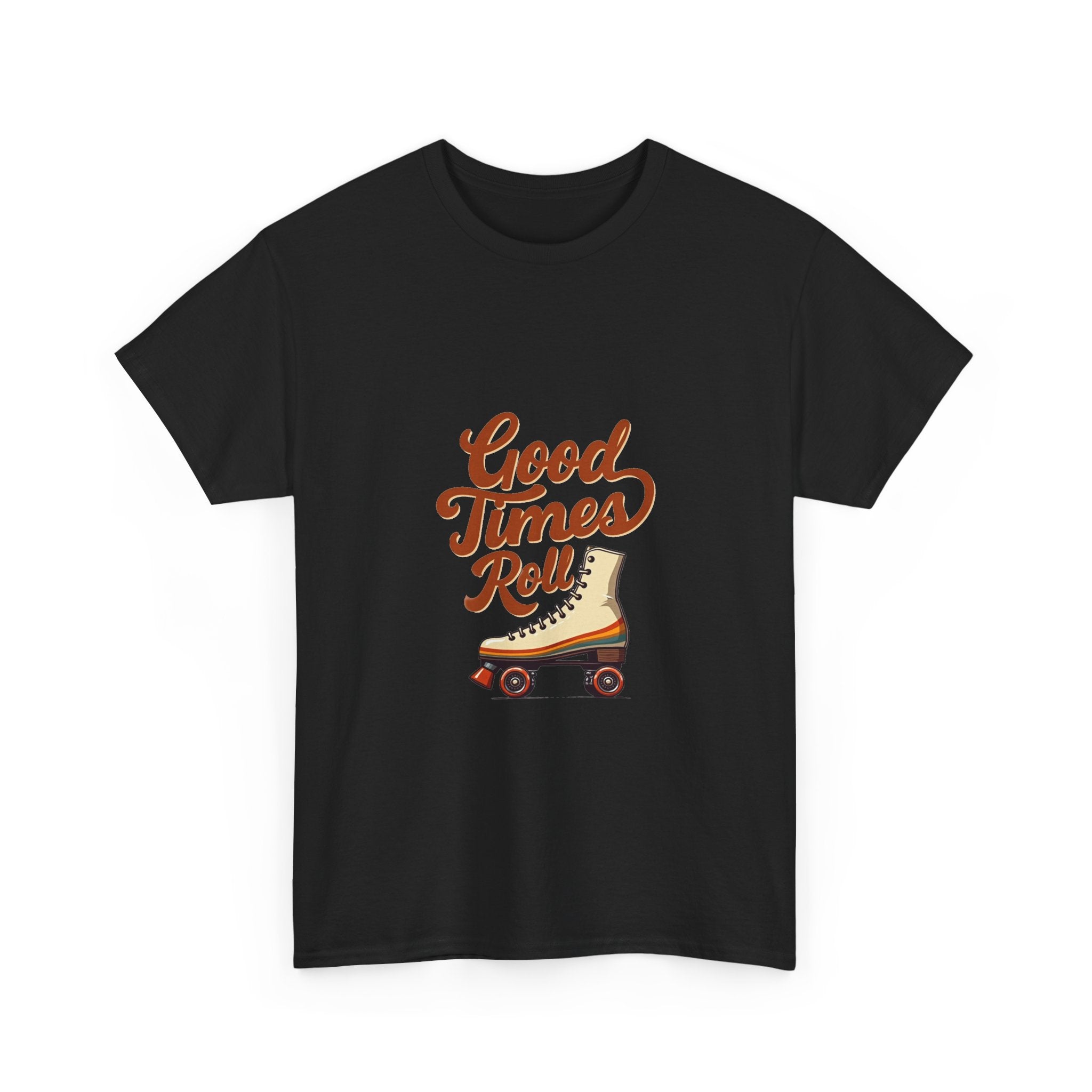 'Good Times Roll' Retro Roller Skate Graphic T-Shirt