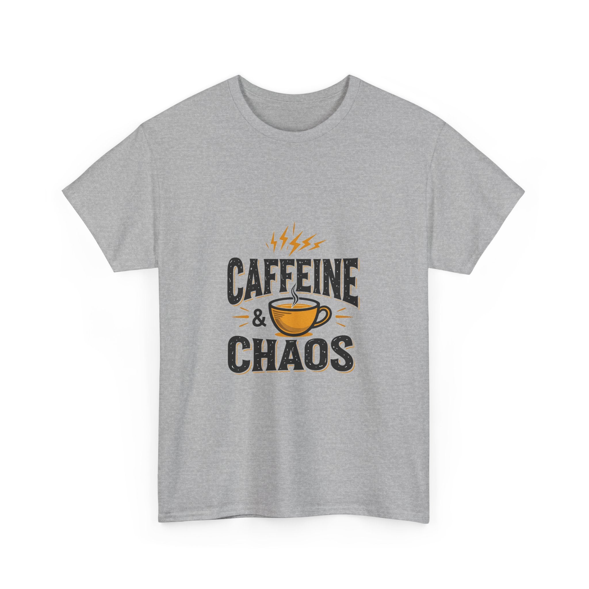 'Caffeine & Chaos' Funny Coffee Lover T-Shirt