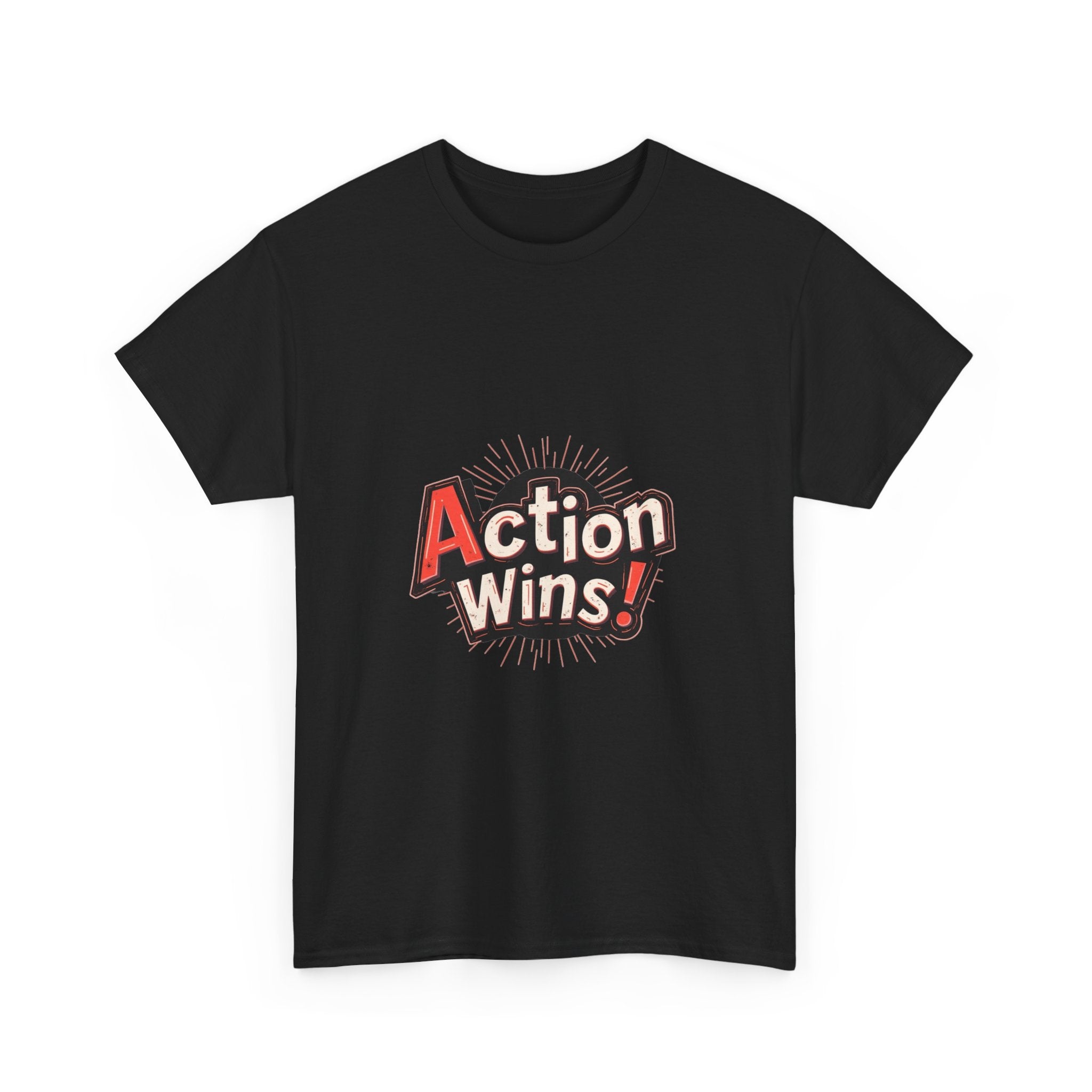 'Action Wins!' Vintage Bold Motivational T-Shirt