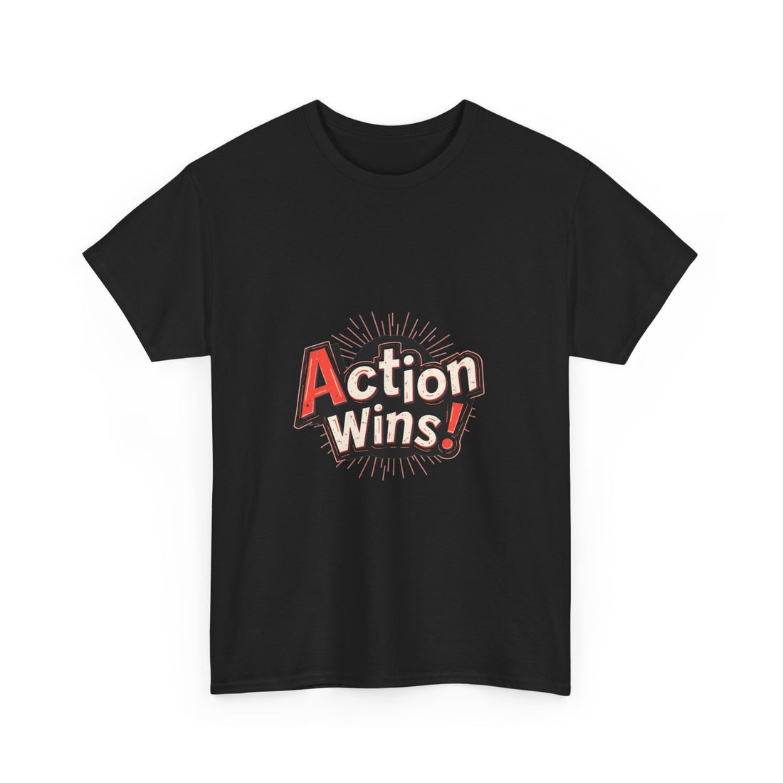 'Action Wins!' Vintage Bold Motivational T-Shirt