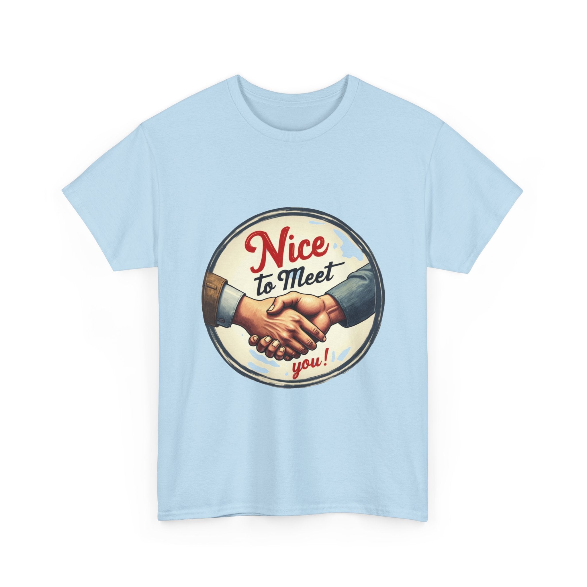 'Nice to Meet You' Retro Handshake Graphic T-Shirt