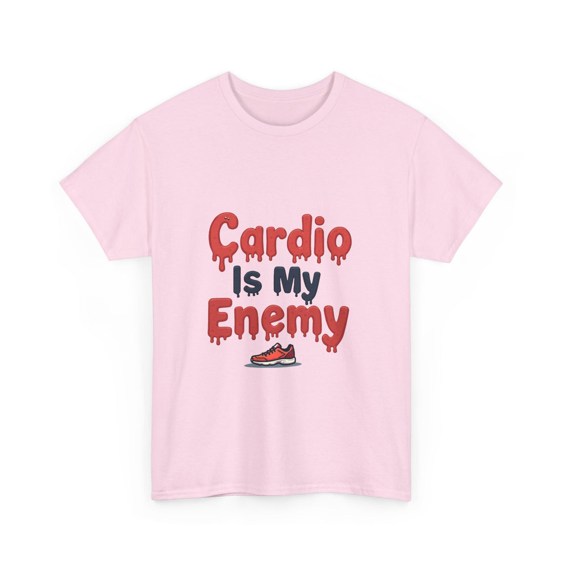 'Cardio Is My Enemy' Funny Gym Workout T-Shirt for Fitness Haters