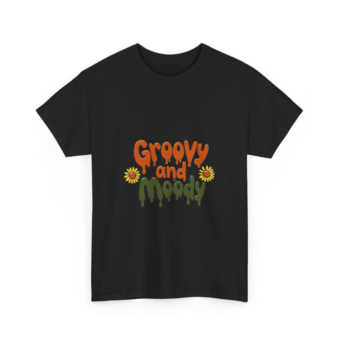 'Groovy and Moody' Retro Flower Graphic T‑Shirt