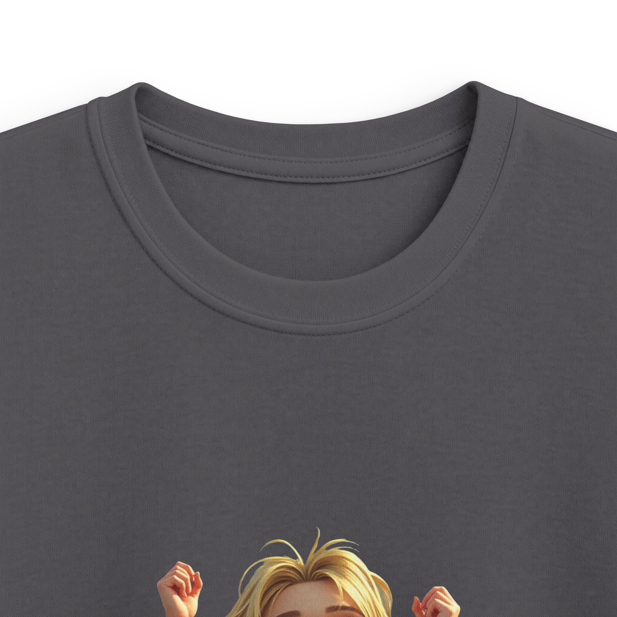 Smiling Girl Crown Illustration Cute Youth T‑Shirt