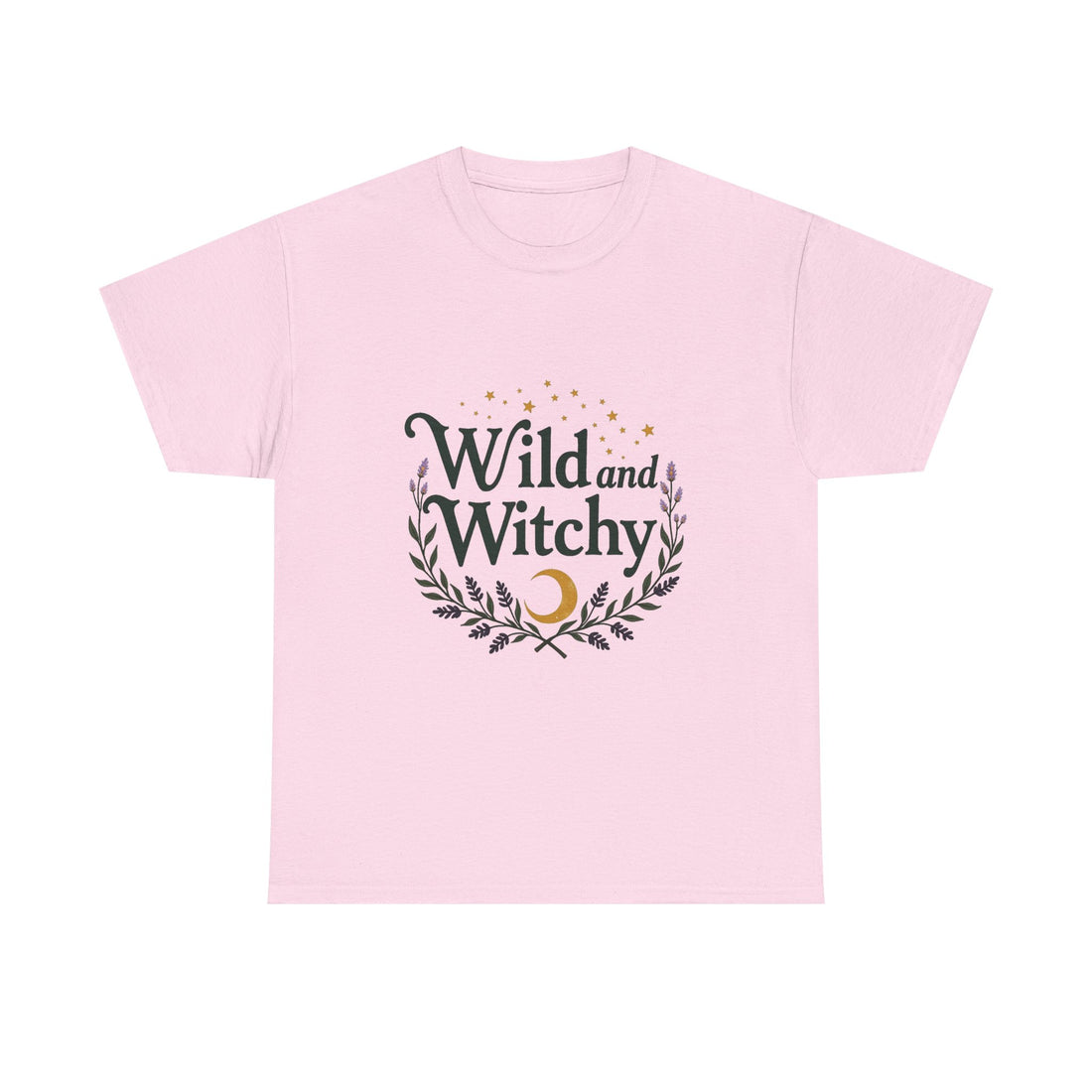 'Wild and Witchy' Moon & Laurel Witchcraft Graphic T‑Shirt