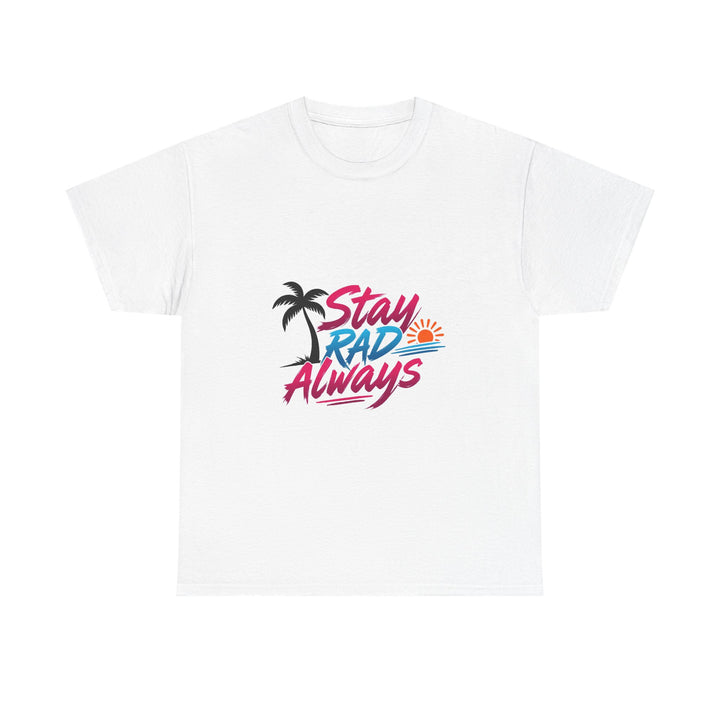 'Stay Rad Always' Retro Palm Tree Sunset Beach T-Shirt