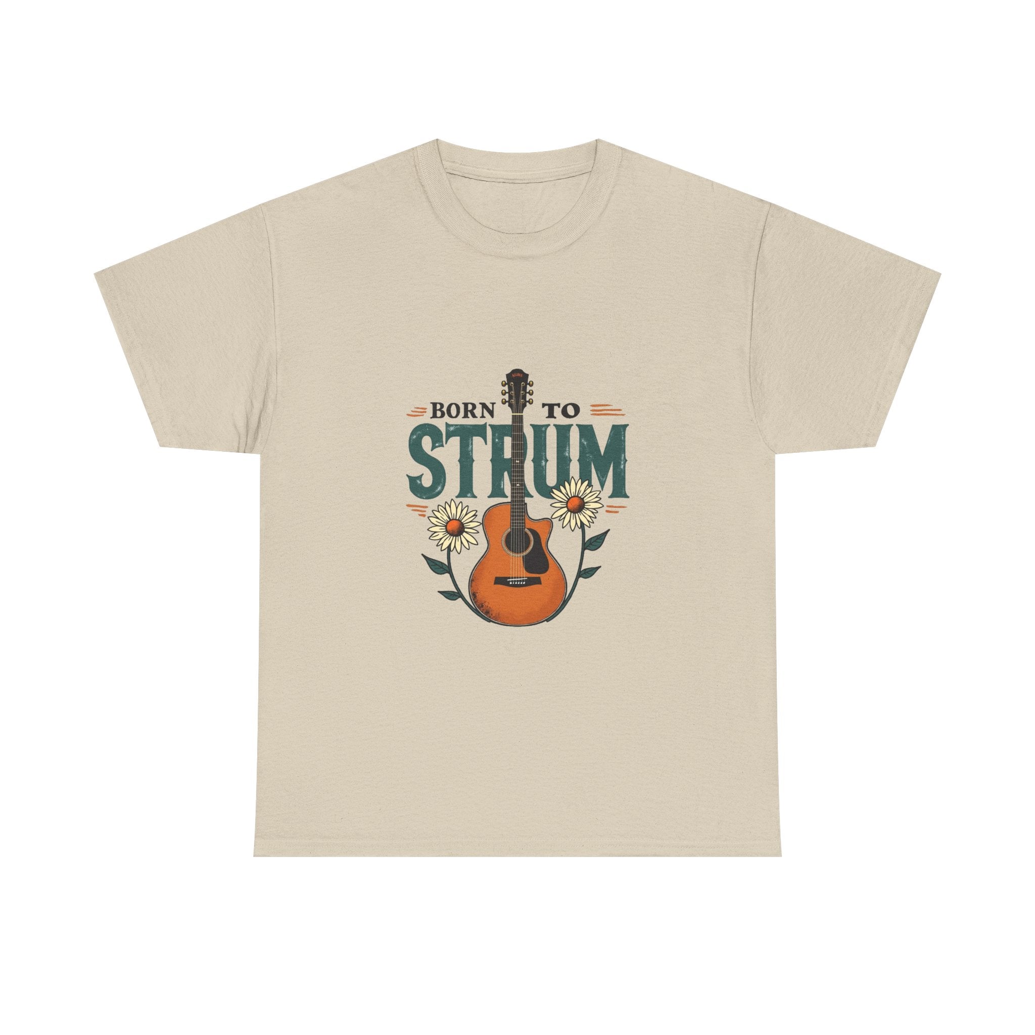 Born to Strum Acoustic Guitar T-Shirt for Musicians & Music Lovers