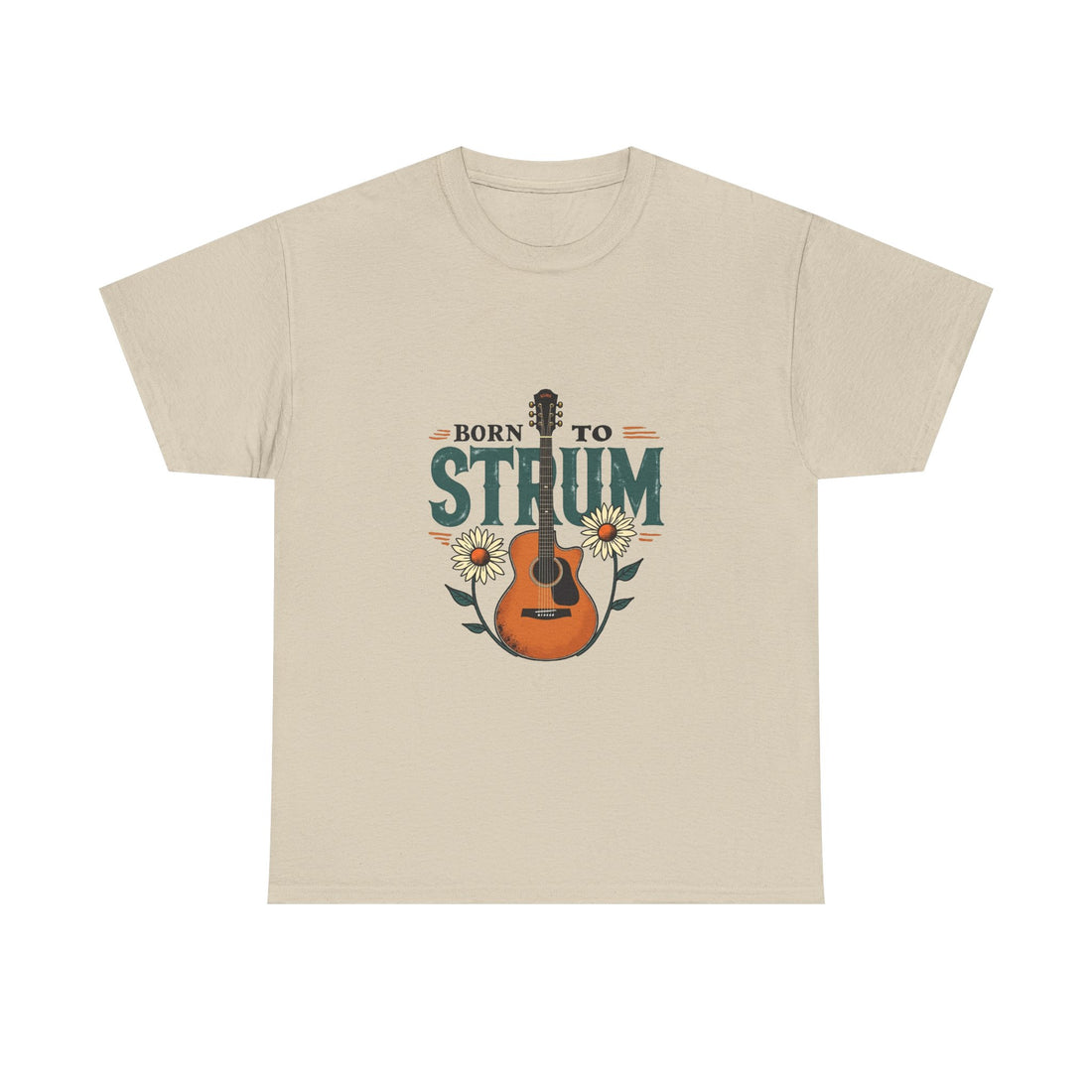 Born to Strum Acoustic Guitar T-Shirt for Musicians & Music Lovers