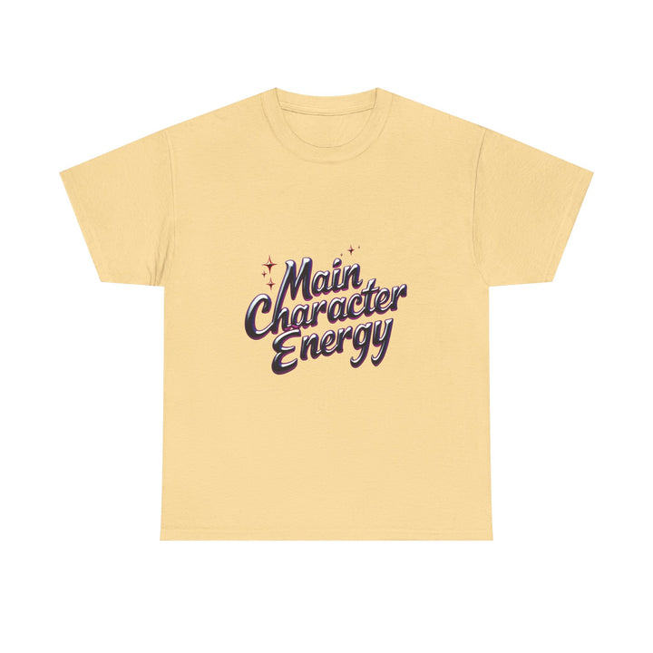 'Main Character Energy' Retro Script Graphic T-Shirt