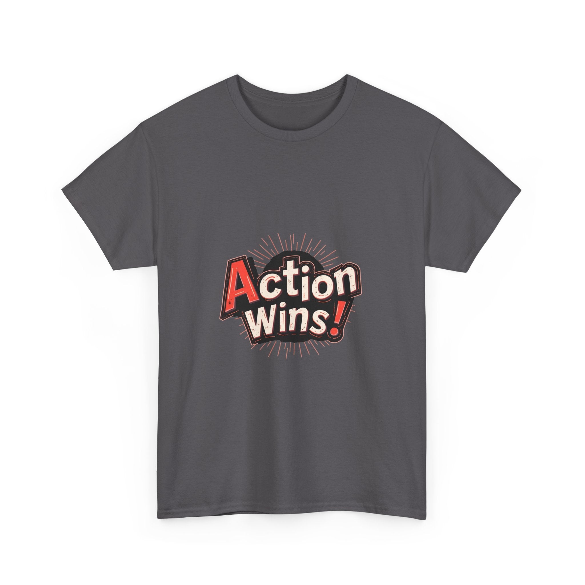'Action Wins!' Vintage Bold Motivational T-Shirt