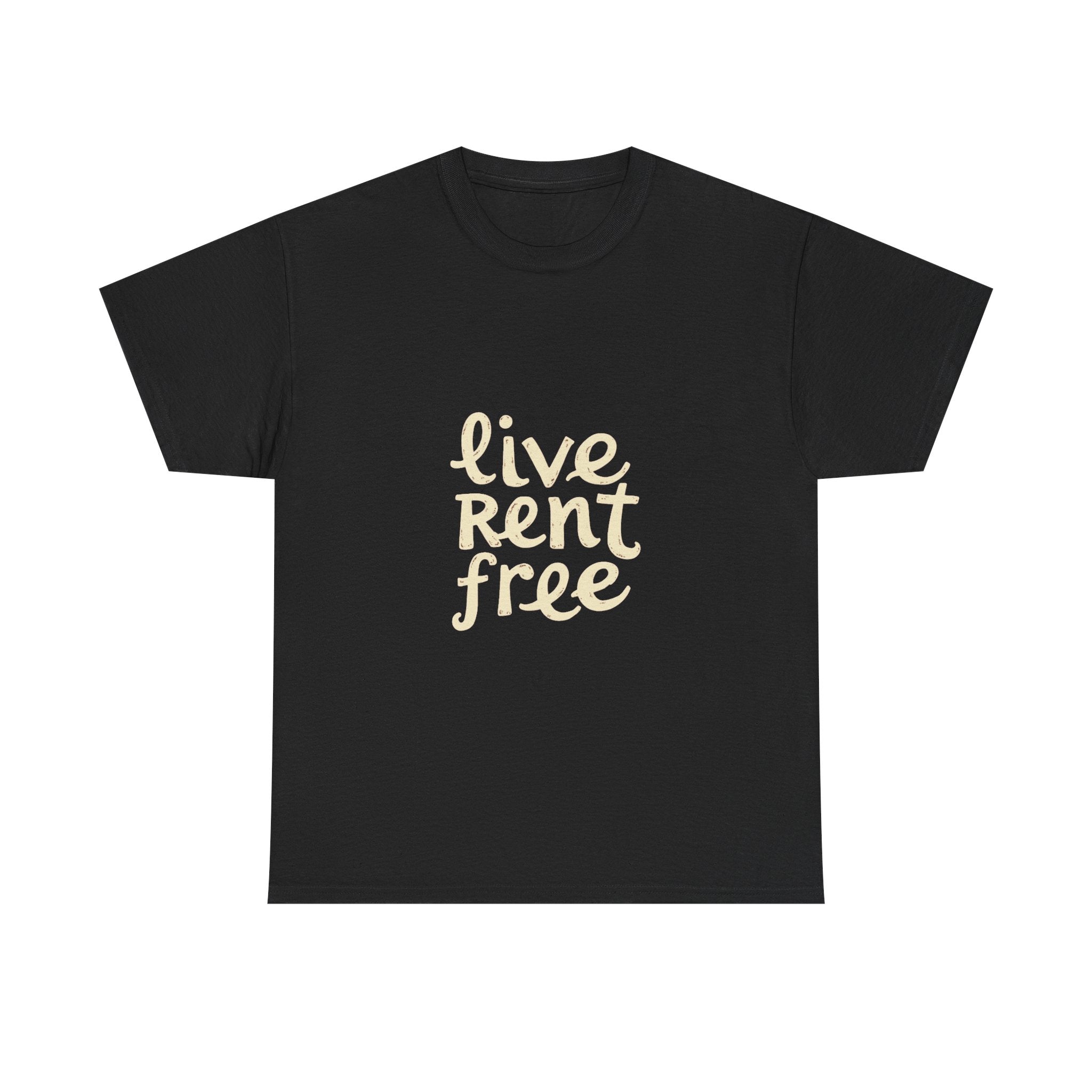 'Live Rent Free' T-Shirt Retro Script Graphic T-Shirt
