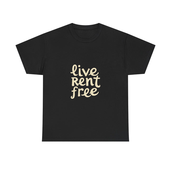 'Live Rent Free' T-Shirt Retro Script Graphic T-Shirt