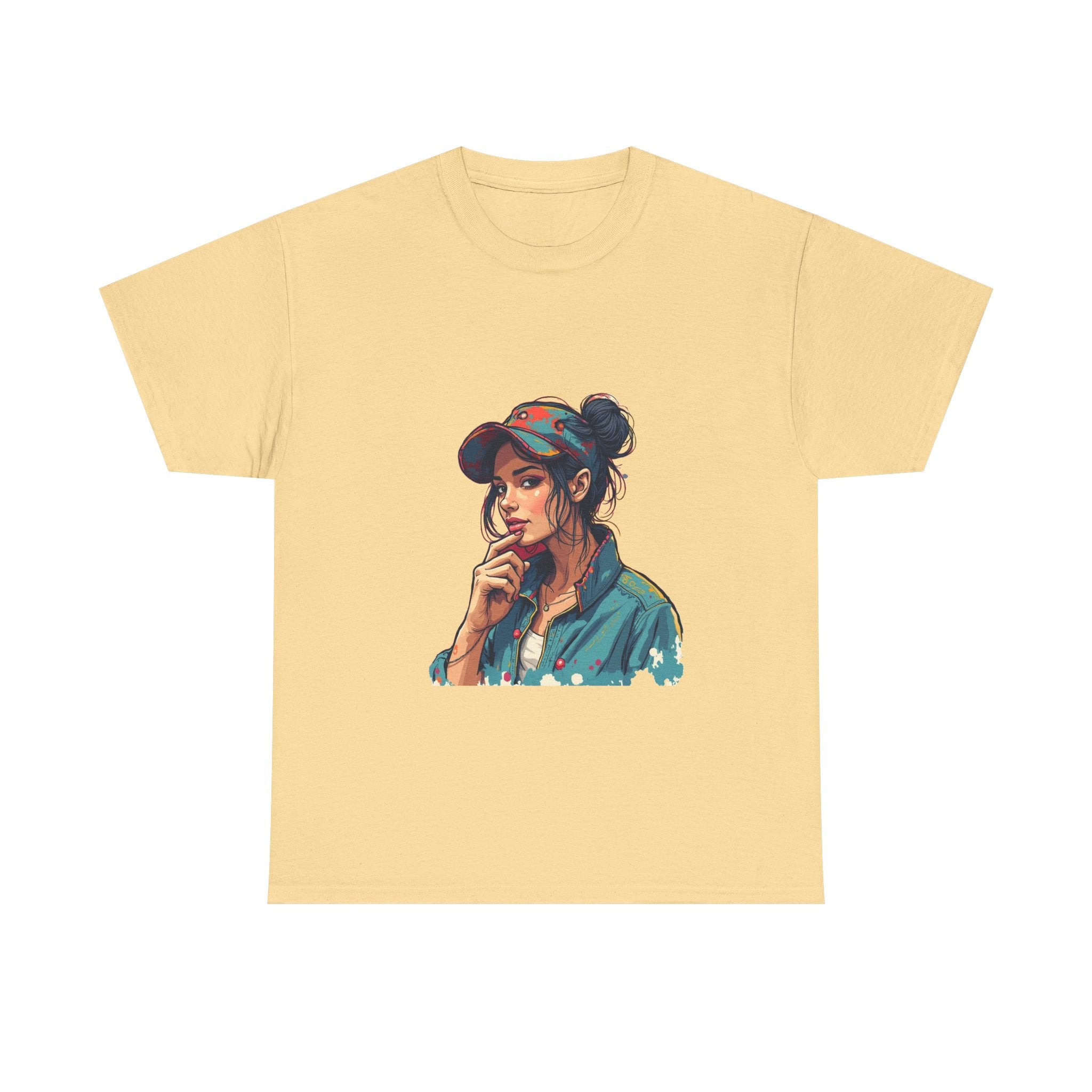 Casual Vintage Girl Portrait T-Shirt