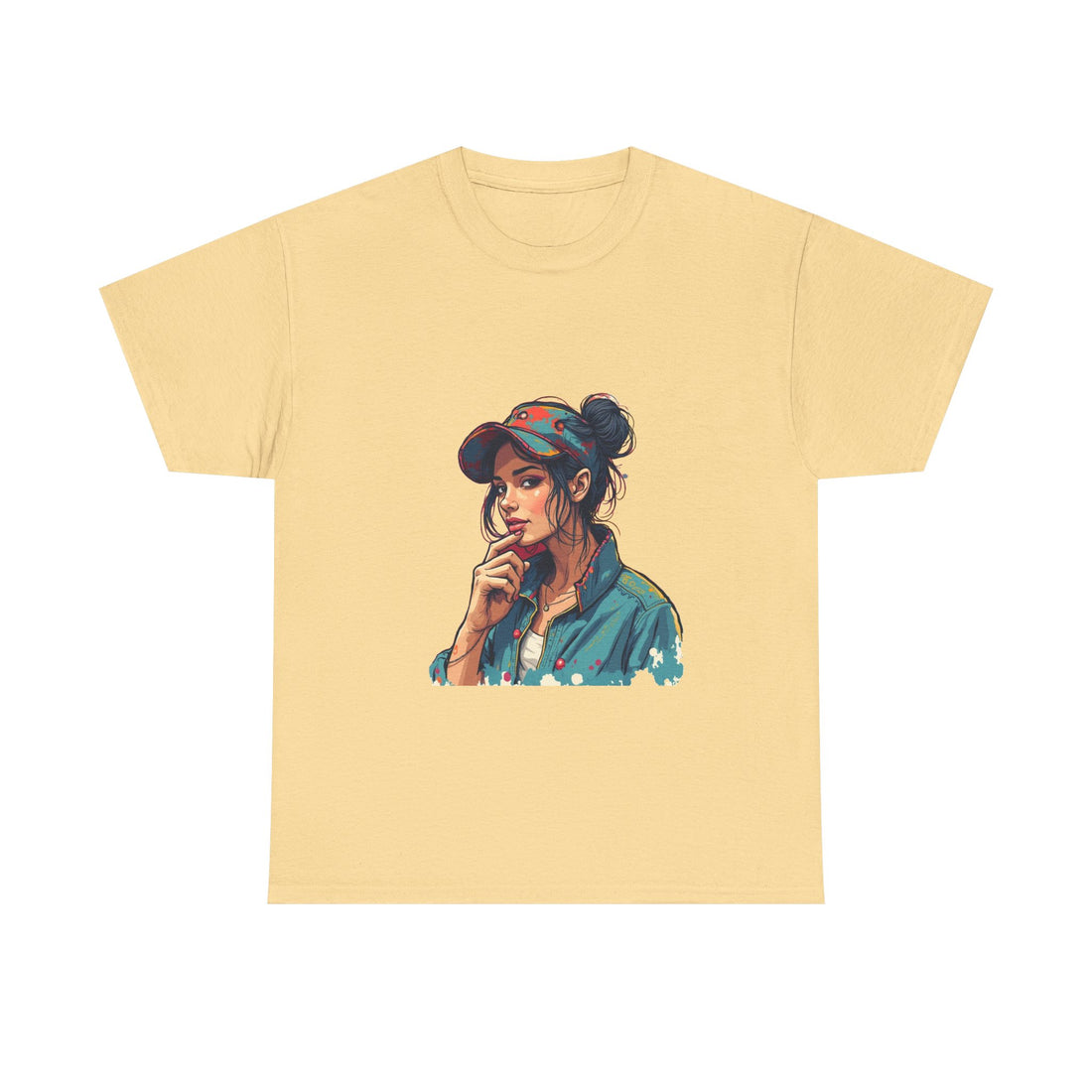 Casual Vintage Girl Portrait T-Shirt