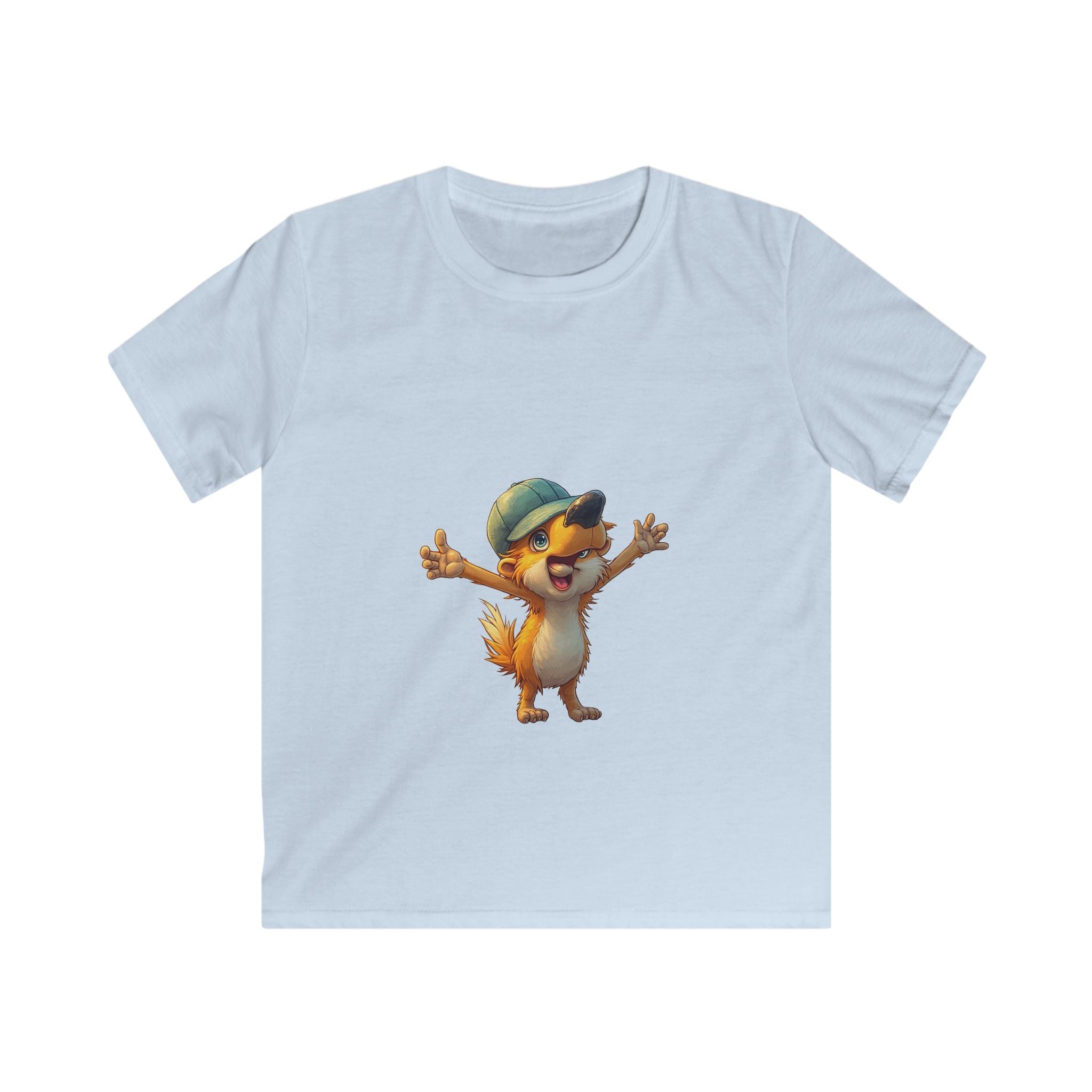 Cute Cartoon Fox in Cap Shirt for Boys & Girls