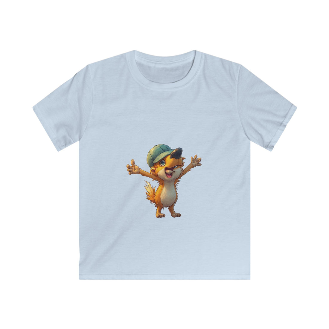 Cute Cartoon Fox in Cap Shirt for Boys & Girls