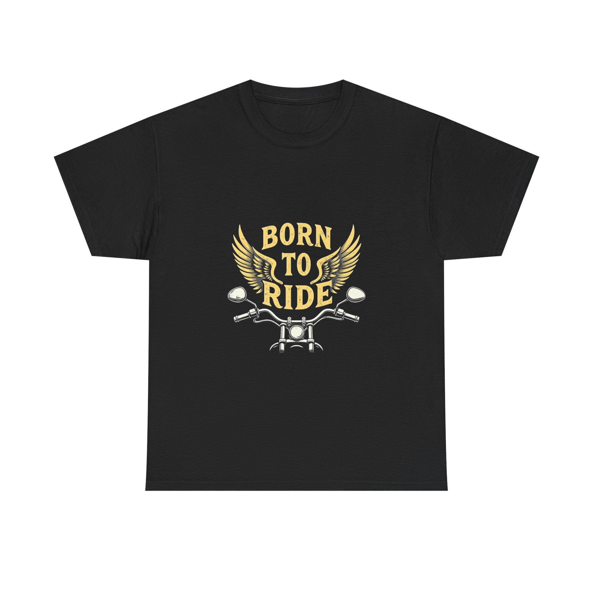Born to Ride Motorcycle Vintage Biker T-Shirt with Wings Graphic