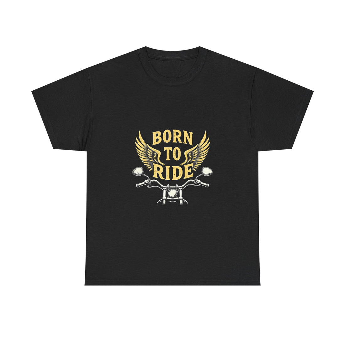 Born to Ride Motorcycle Vintage Biker T-Shirt with Wings Graphic