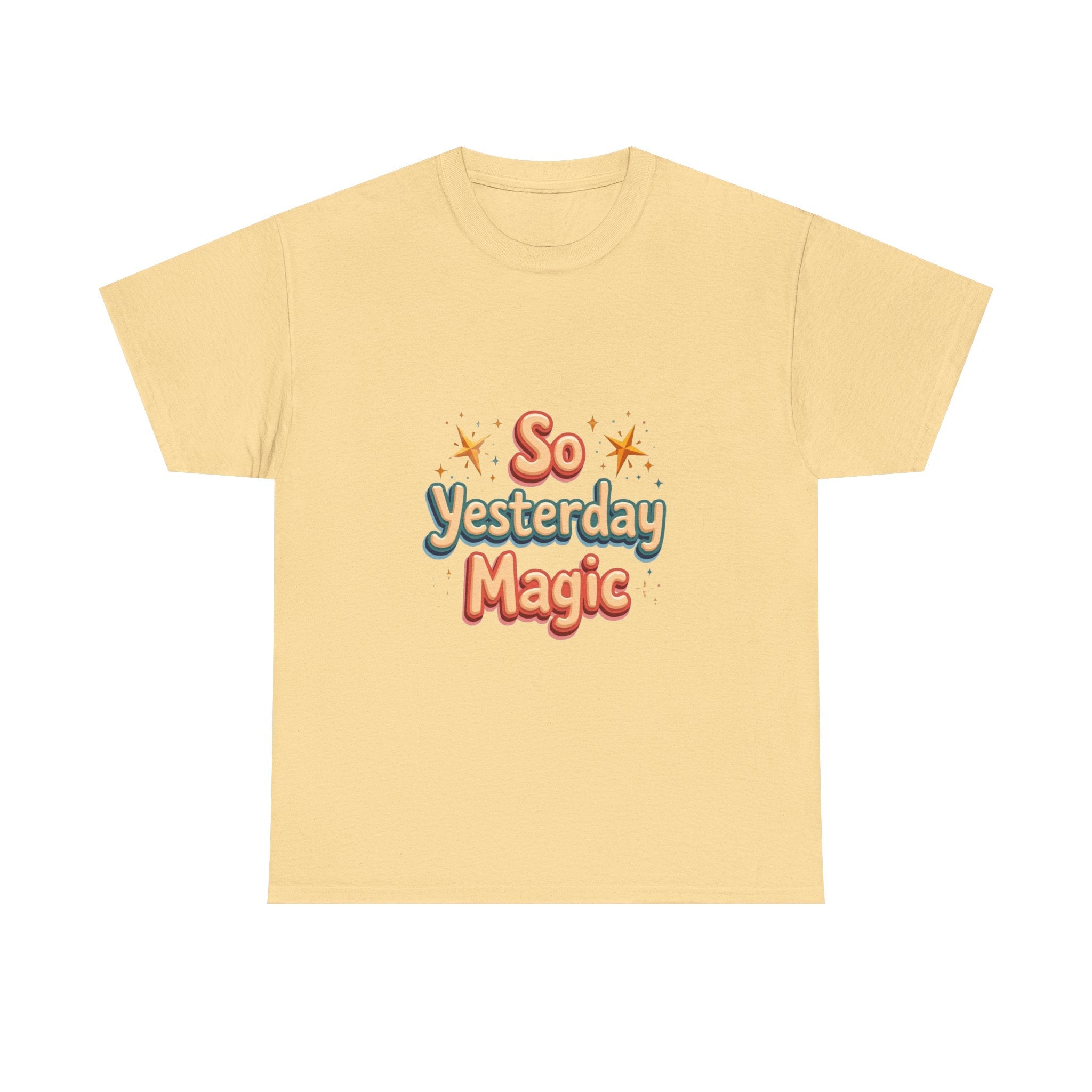 'So Yesterday Magic' Retro Sparkle Vintage Script T-Shirt