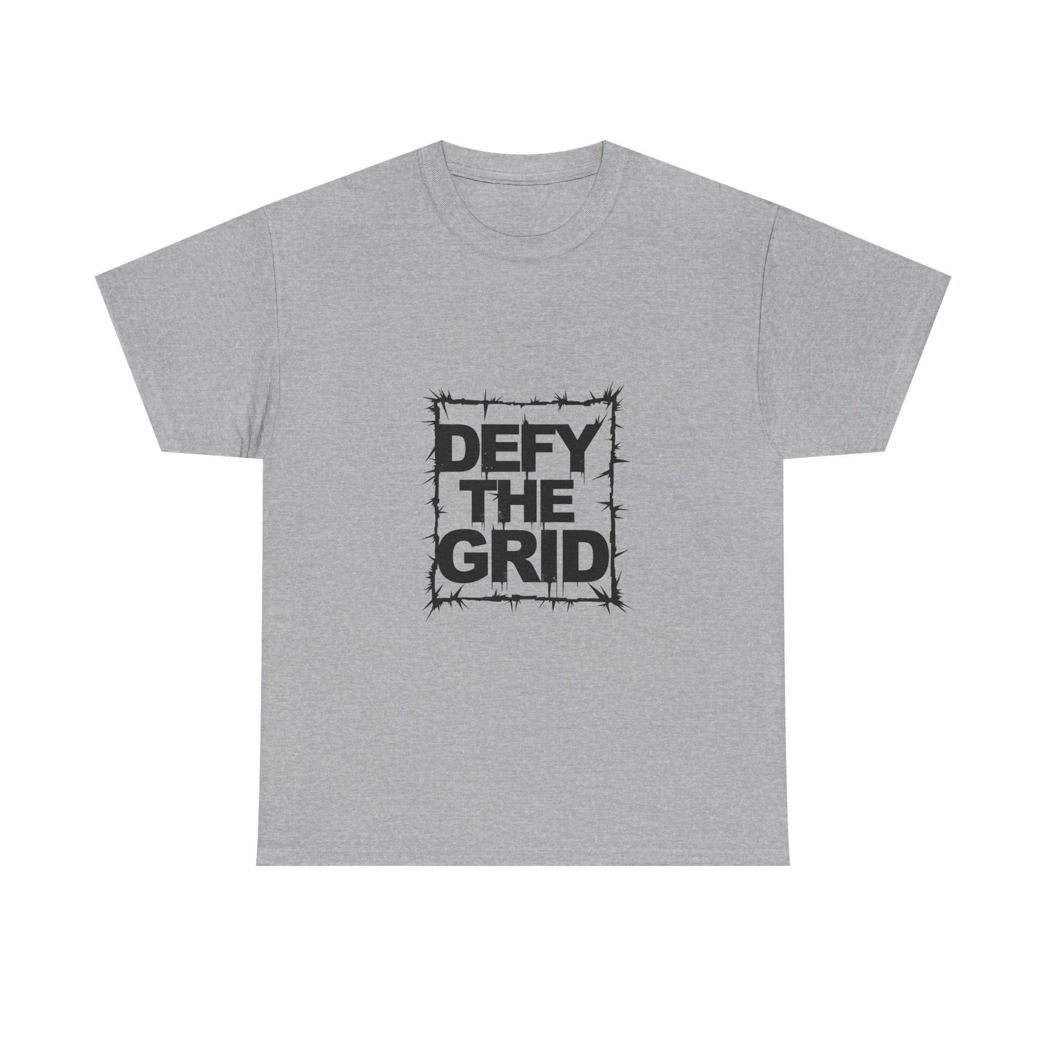 Defy The Grid Edgy Barbed Wire Graphic T-Shirt