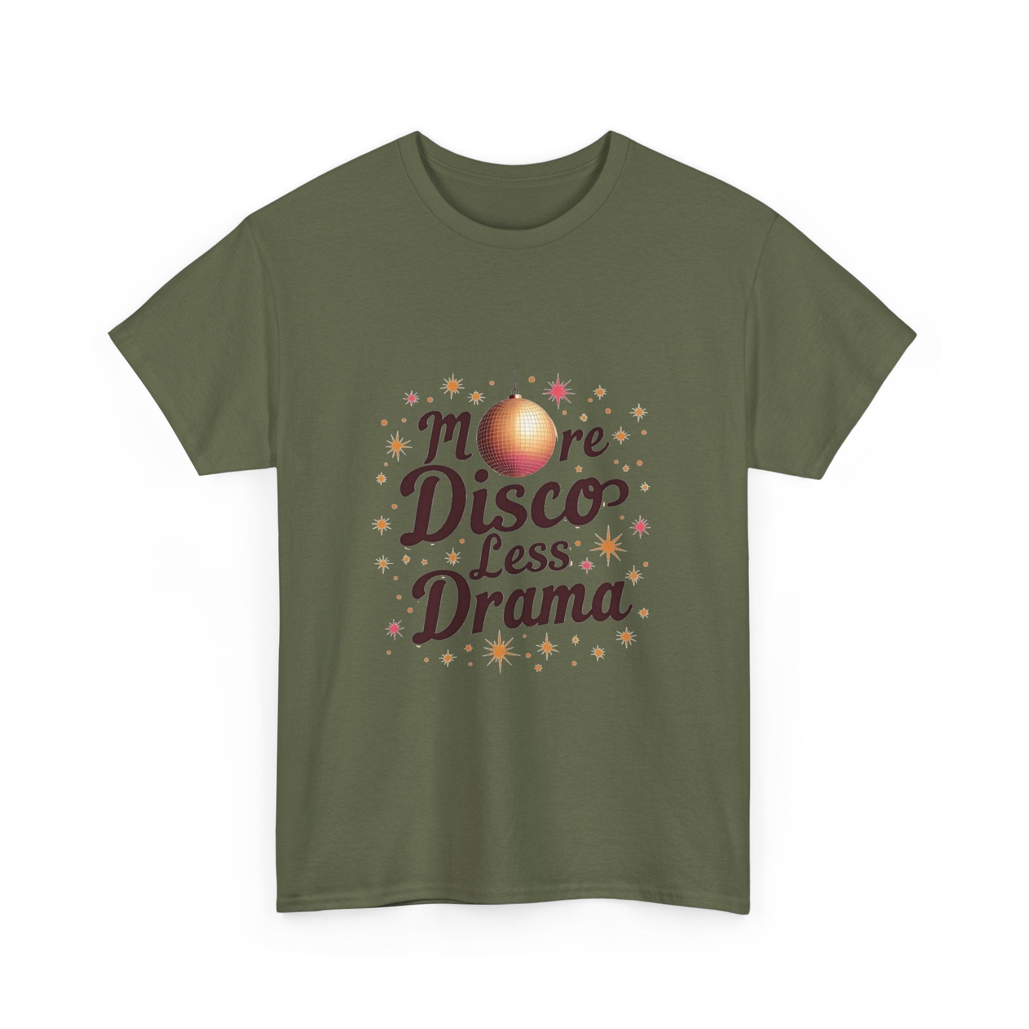 "More Disco Less Drama" Retro Disco Ball T-Shirt