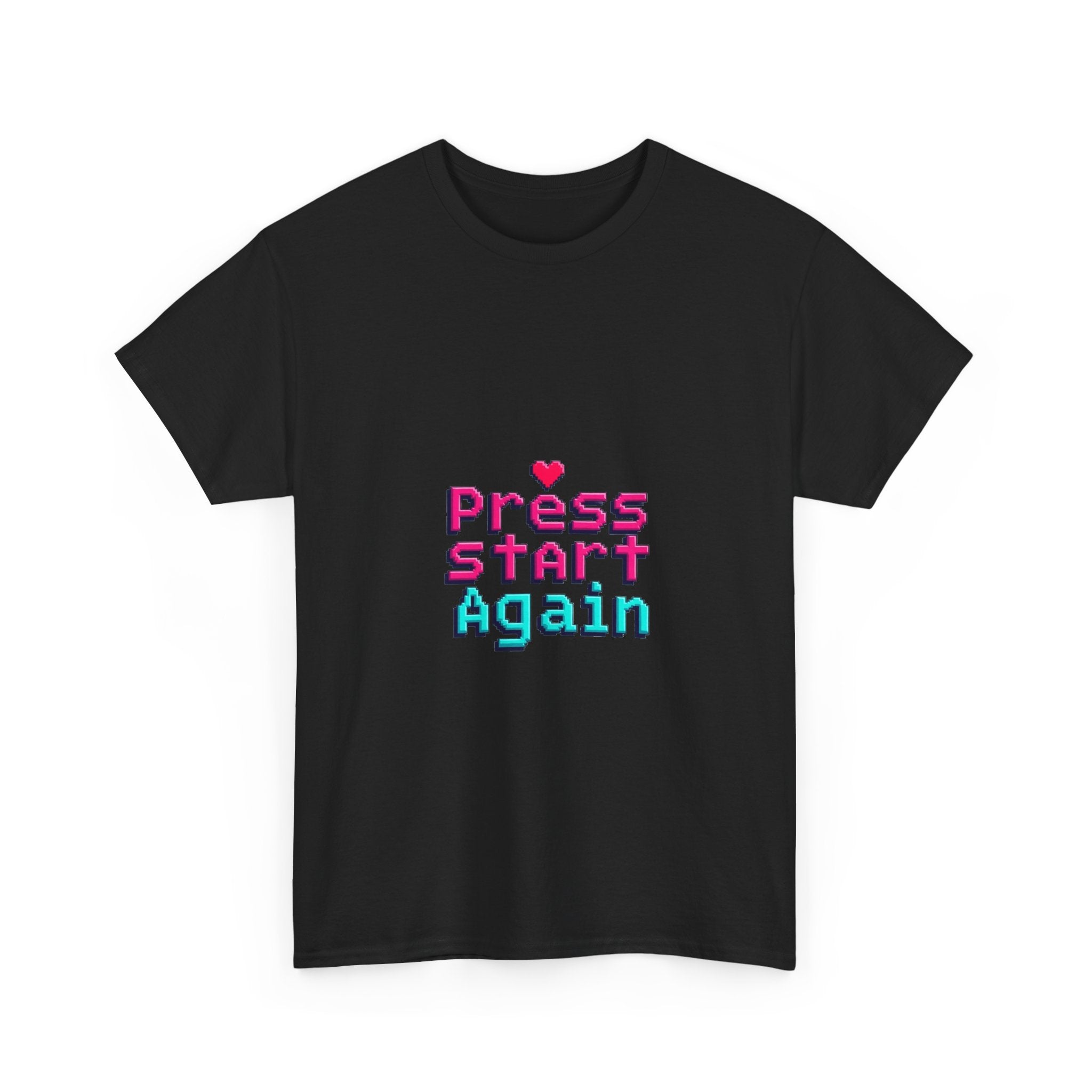 'Press Start Again' Retro Pixel Gaming T-Shirt
