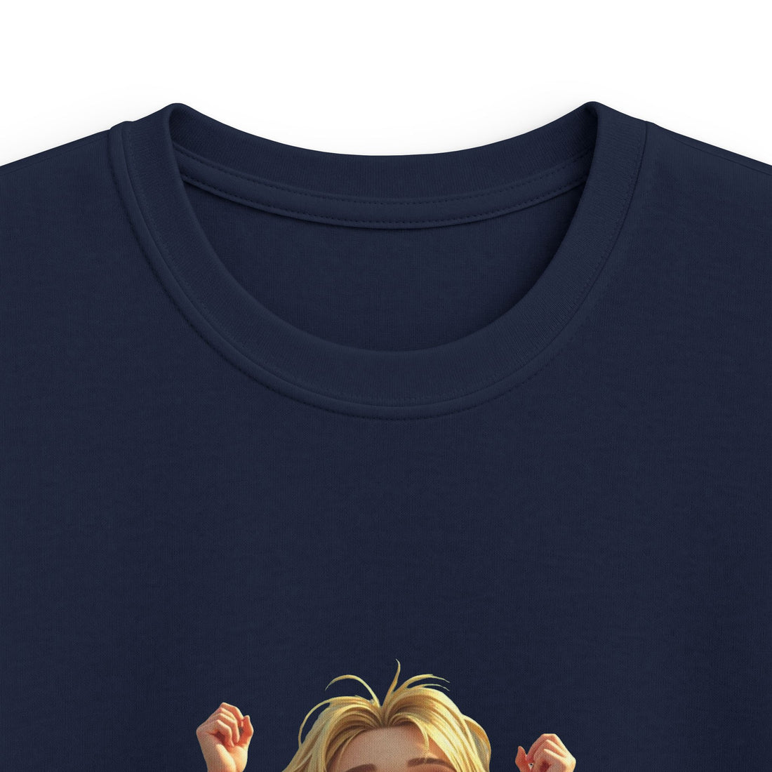 Smiling Girl Crown Illustration Cute Youth T‑Shirt
