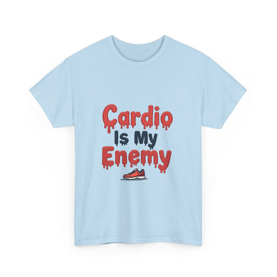 'Cardio Is My Enemy' Funny Gym Workout T-Shirt for Fitness Haters