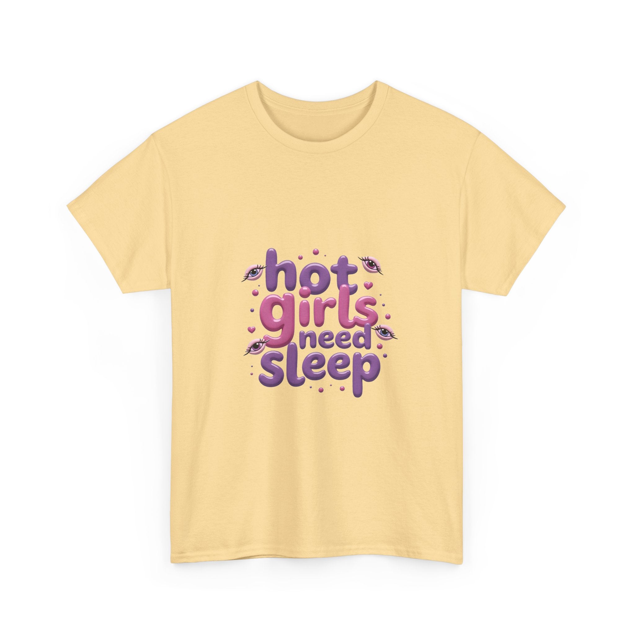 'Hot Girls Need Sleep' Cute Retro Typography T-Shirt