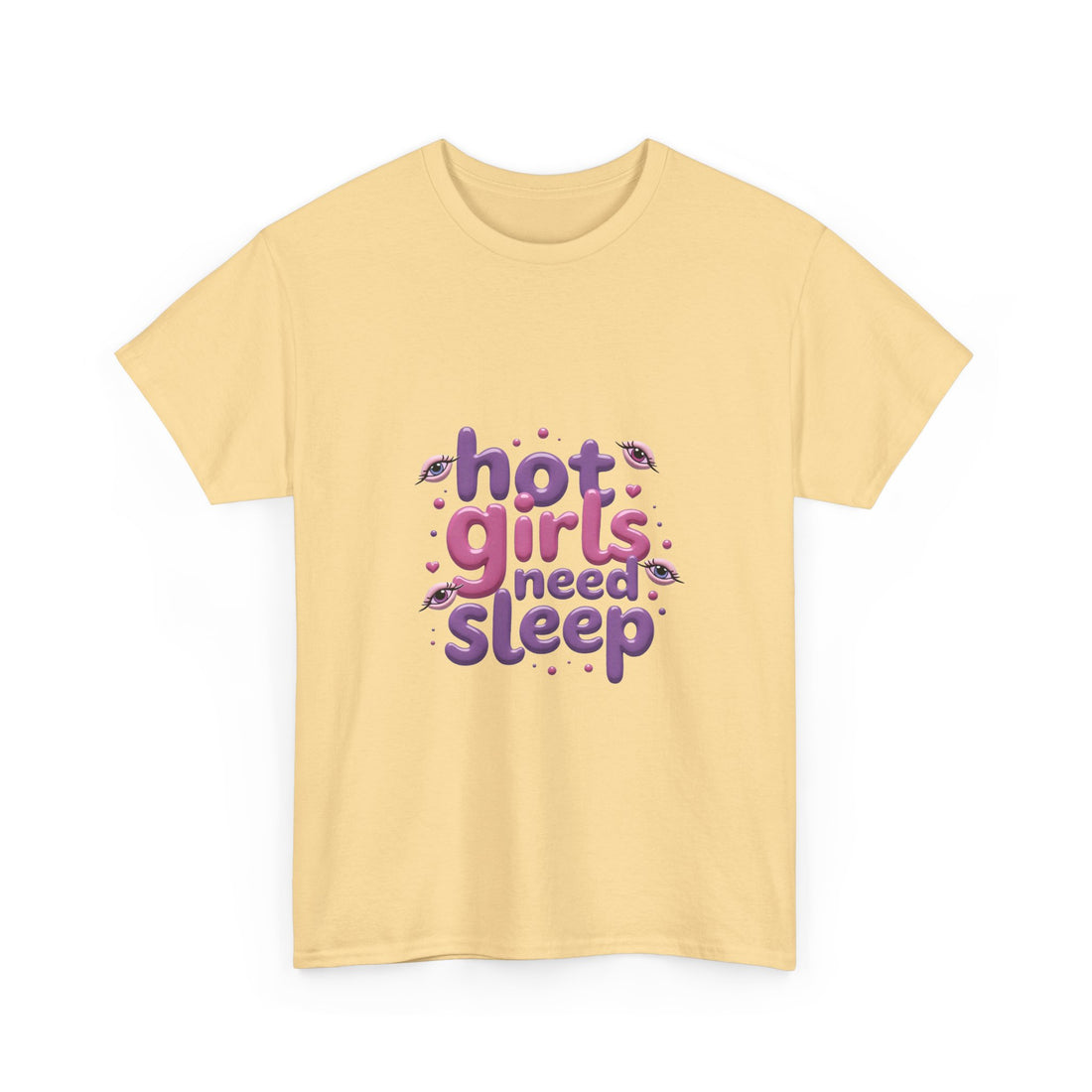 'Hot Girls Need Sleep' Cute Retro Typography T-Shirt