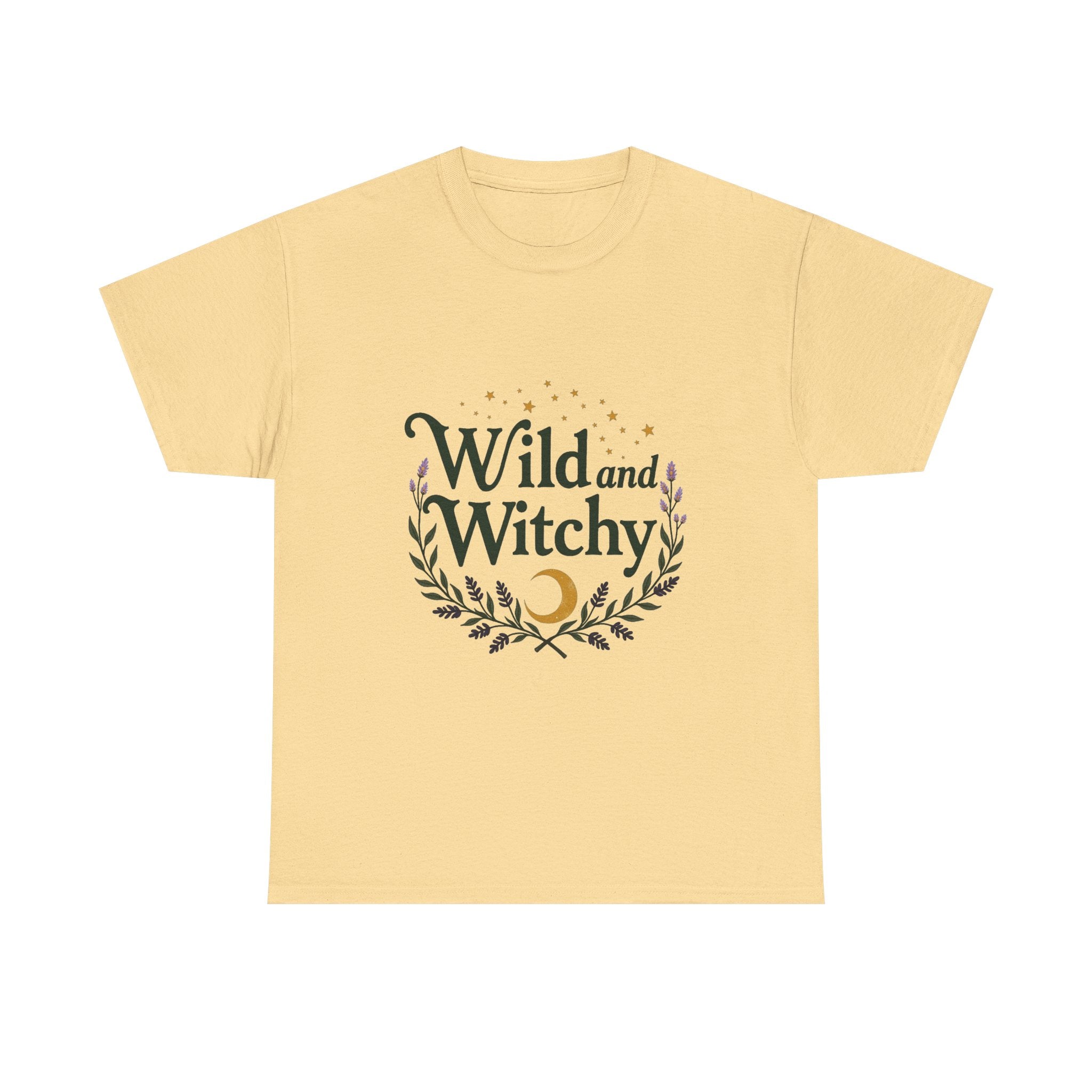'Wild and Witchy' Moon & Laurel Witchcraft Graphic T‑Shirt