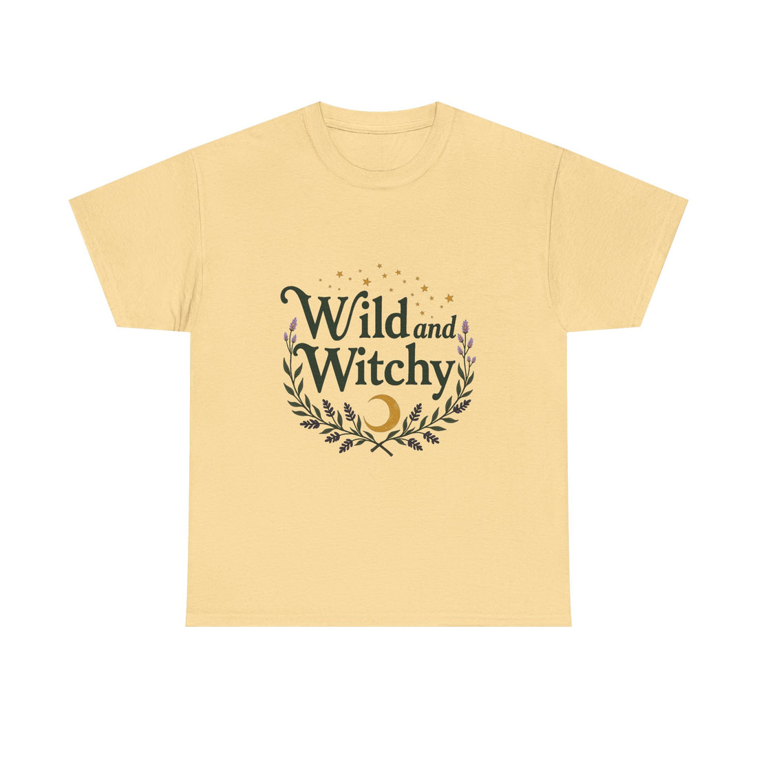 'Wild and Witchy' Moon & Laurel Witchcraft Graphic T‑Shirt