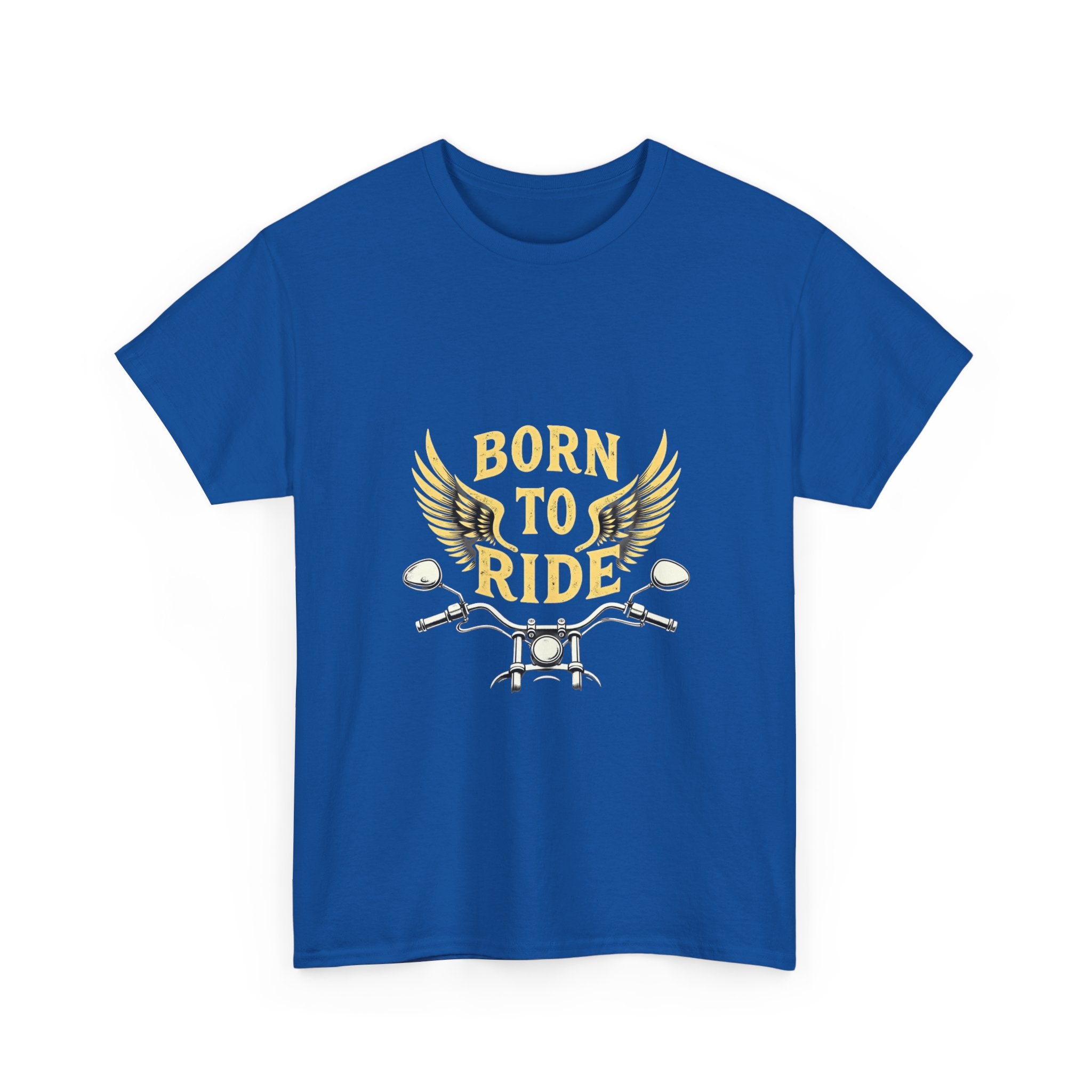 Born to Ride Motorcycle Vintage Biker T-Shirt with Wings Graphic