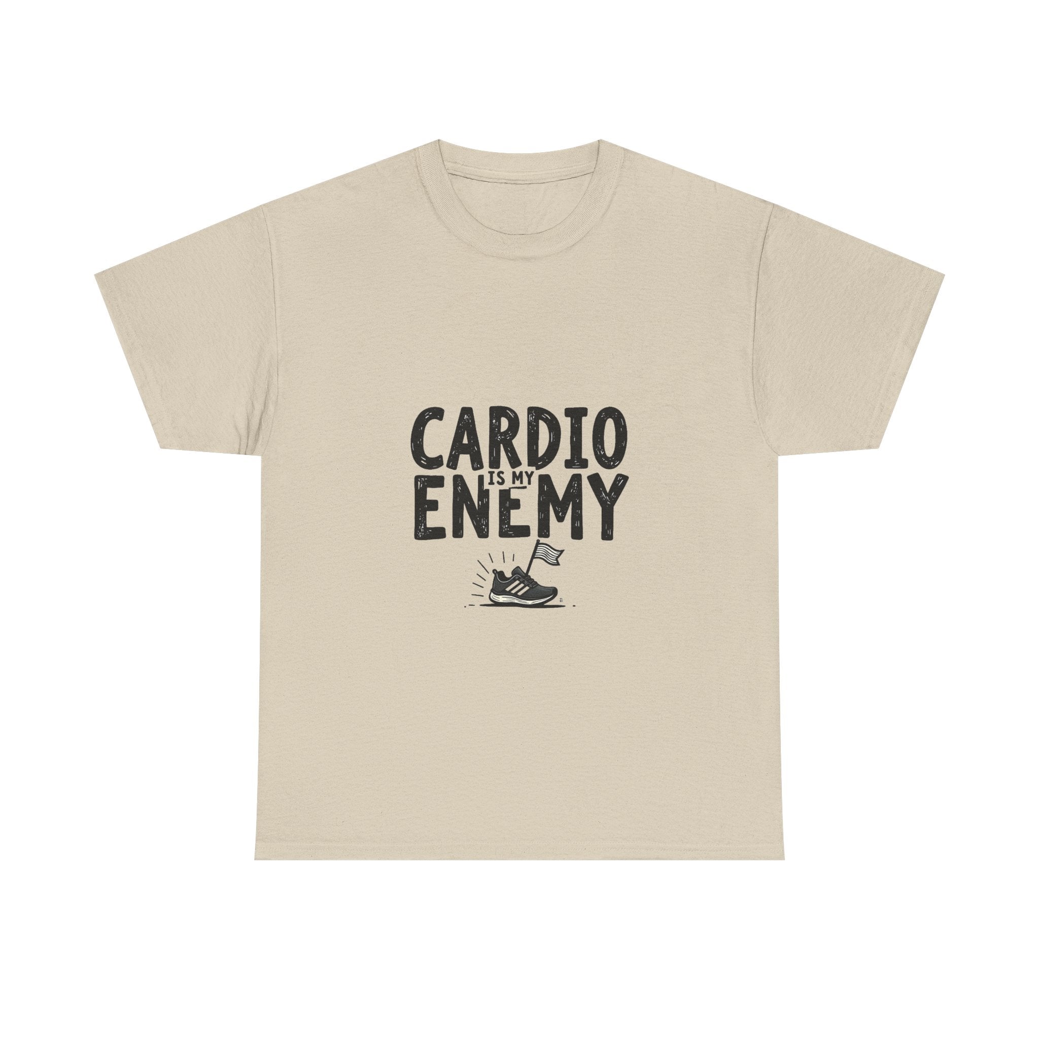 'Cardio Is My Enemy' Funny Fitness T-Shirt for Gym Lovers
